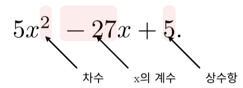 다항식에 대한 용어